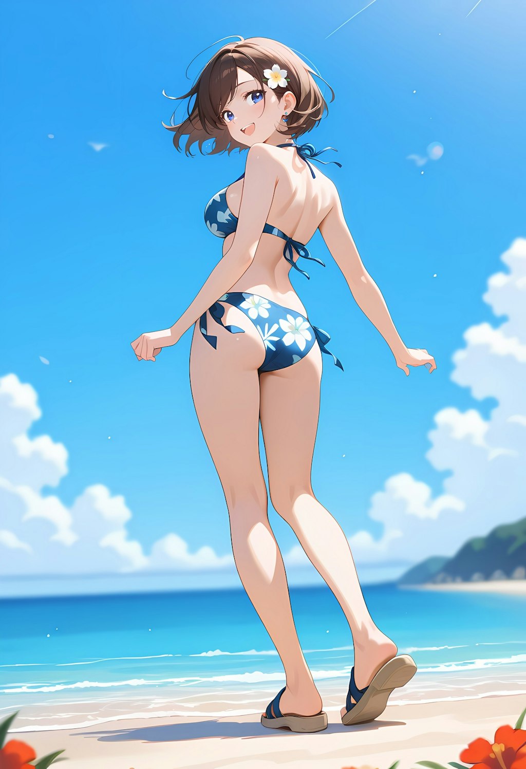 砂浜と愛梨と…