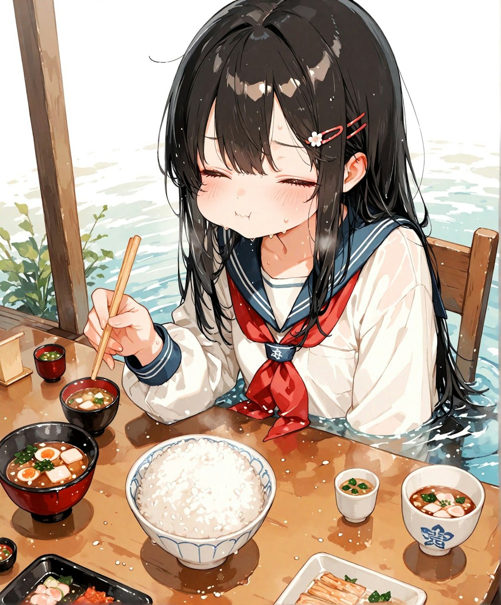 床上浸水少女