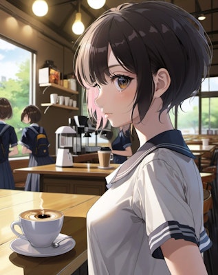 カフェの少女2
