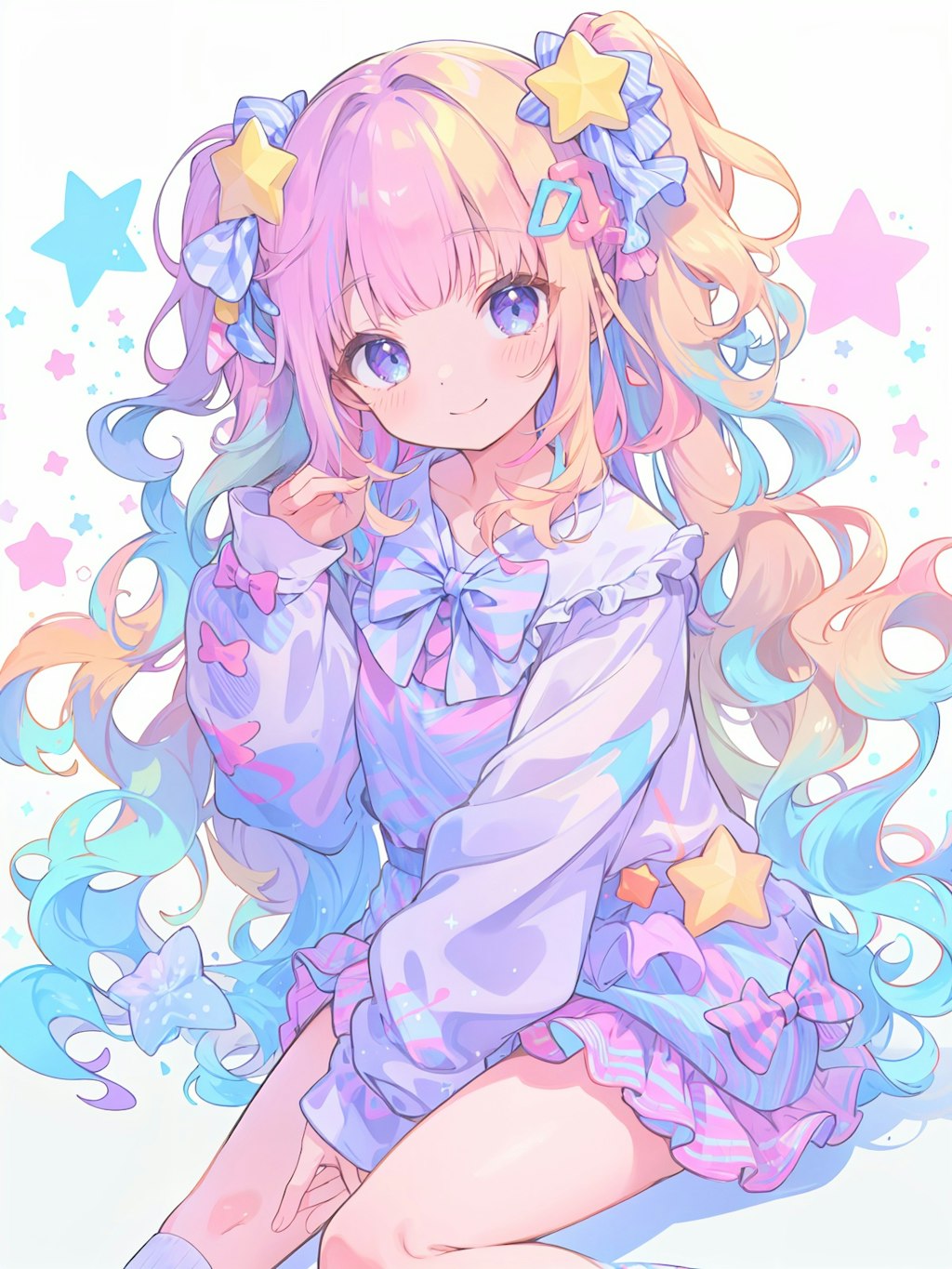 パステルハイライトヘアカラー