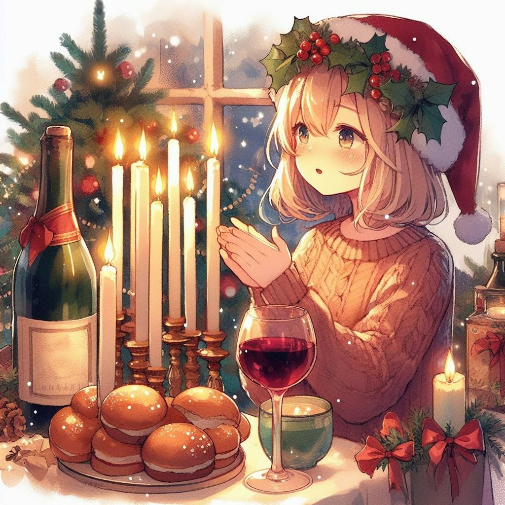 蝋燭とワインとそれだけのクリスマス