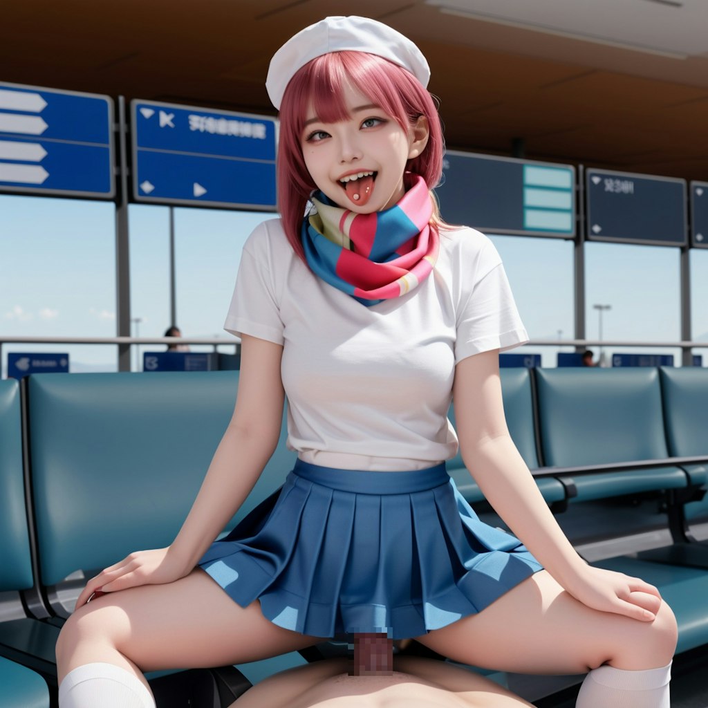 test12_cabin attendant アへ顔ピンク髪