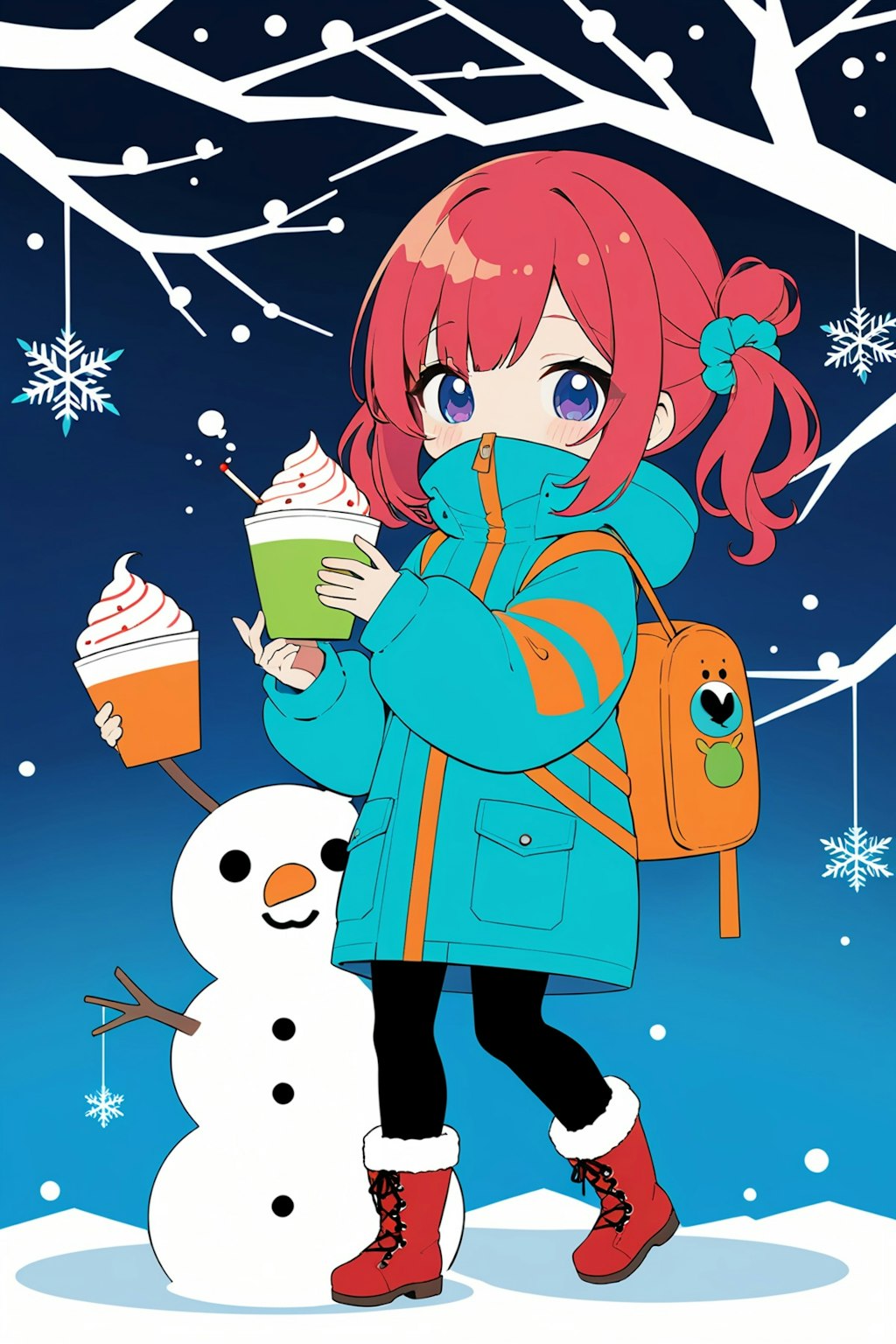 赤髪ちゃんと雪の街