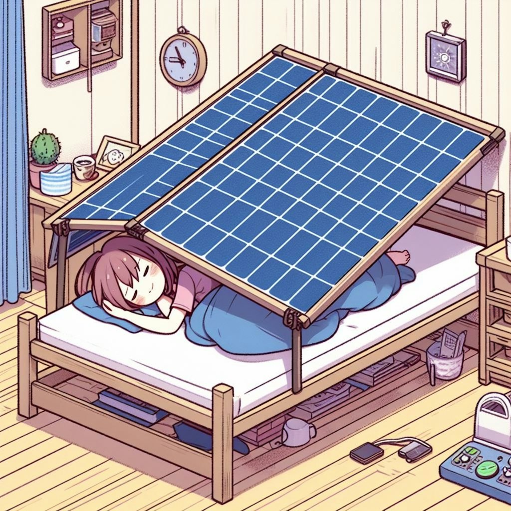 【謎画像】寝ながら発電しようとする女の子