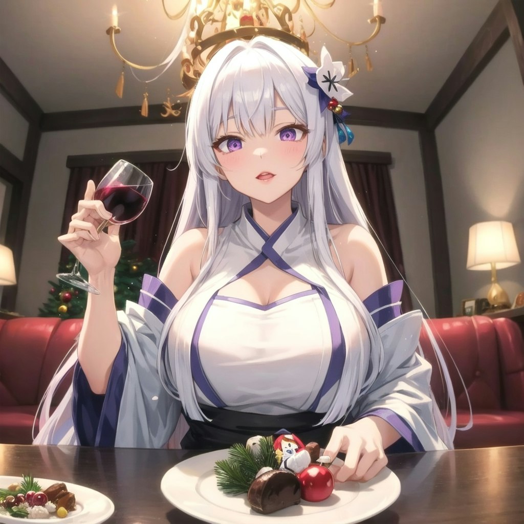 巨乳の雪女さんと乾杯🍷