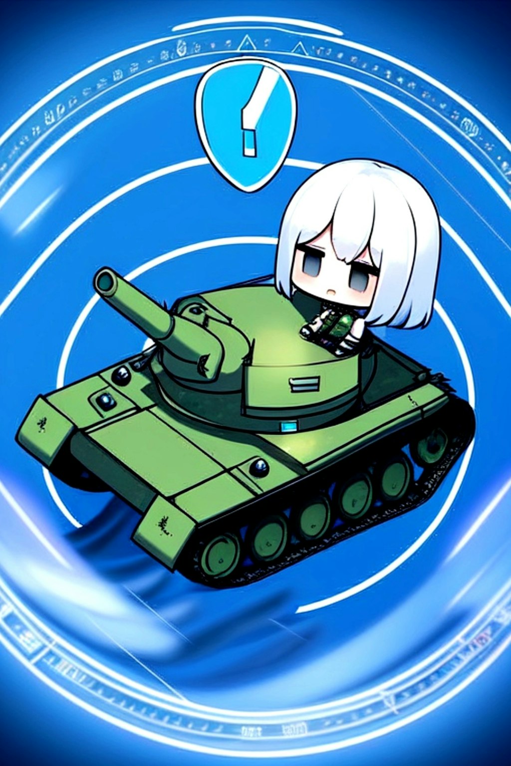 戦車と白髪ちゃん