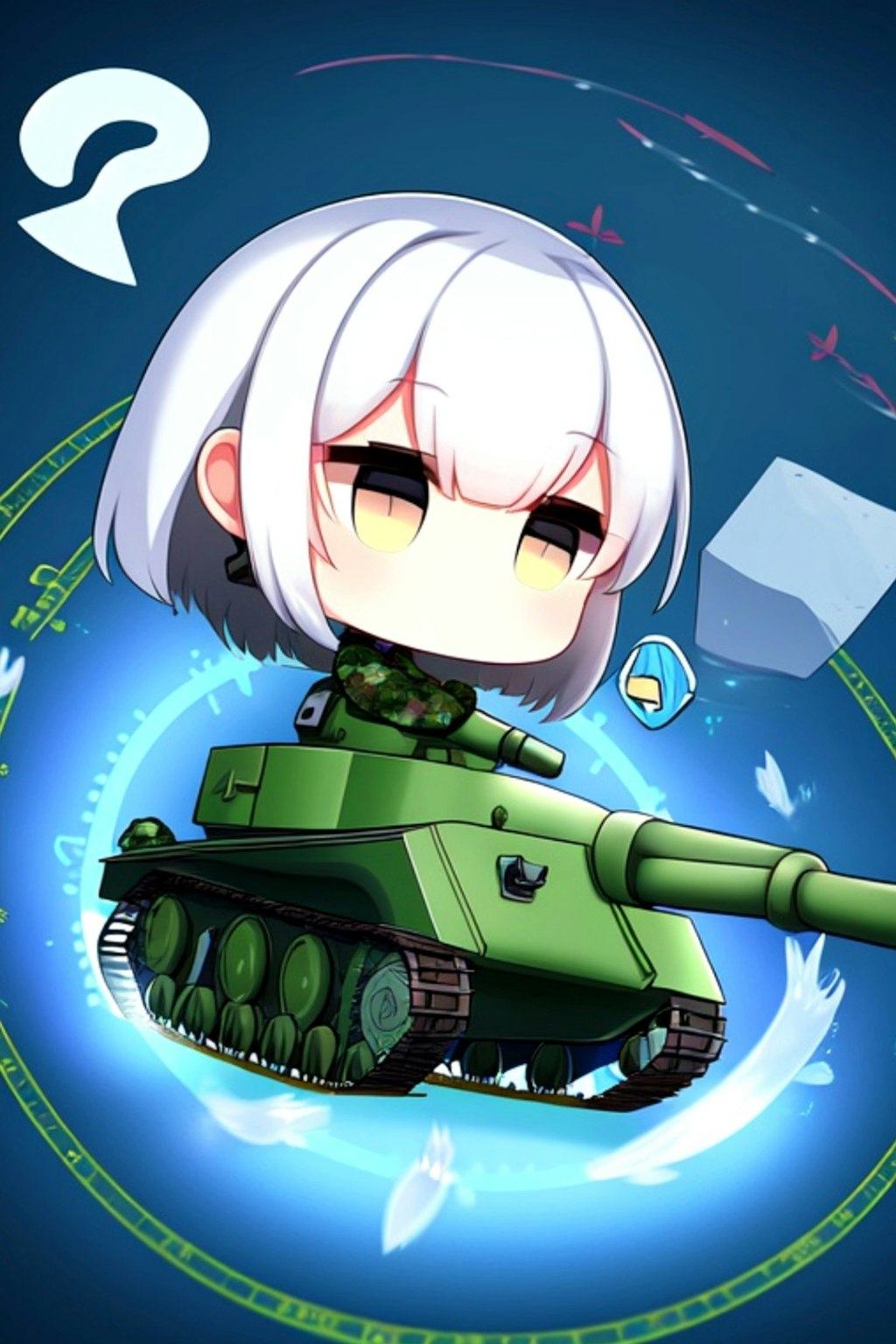 戦車と白髪ちゃん