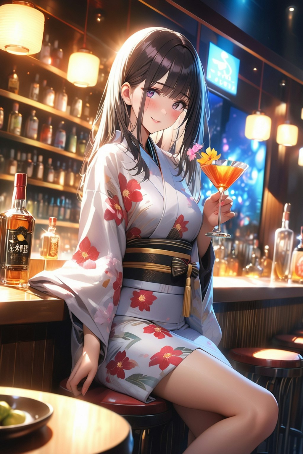 着物美人はBARで待つ