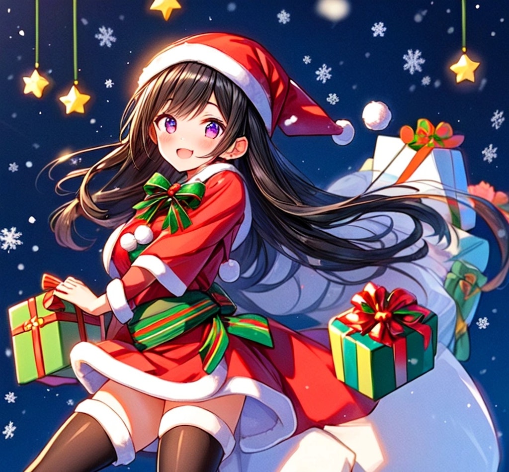 クリスマスイブの夜の、プレゼントとサンタクロースなうちの子♥その1（12枚）