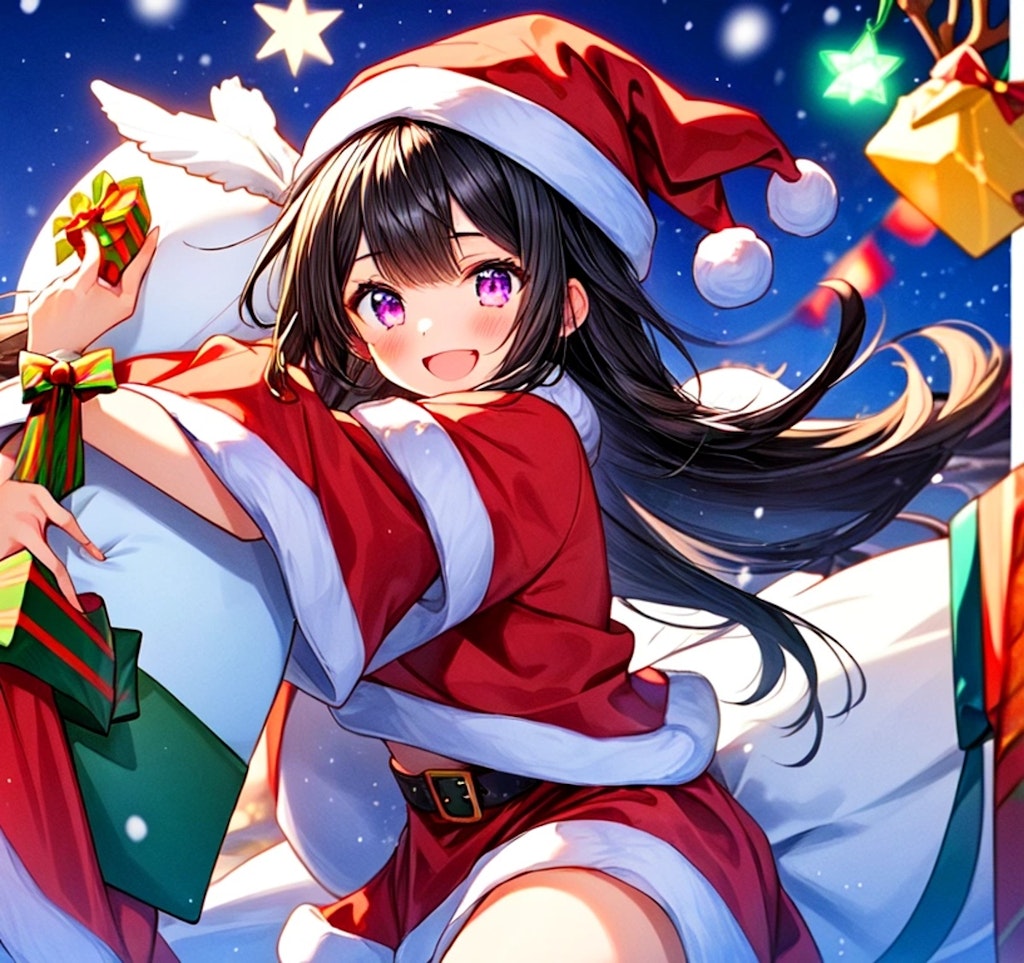 クリスマスイブの夜の、プレゼントとサンタクロースなうちの子♥その1（12枚）