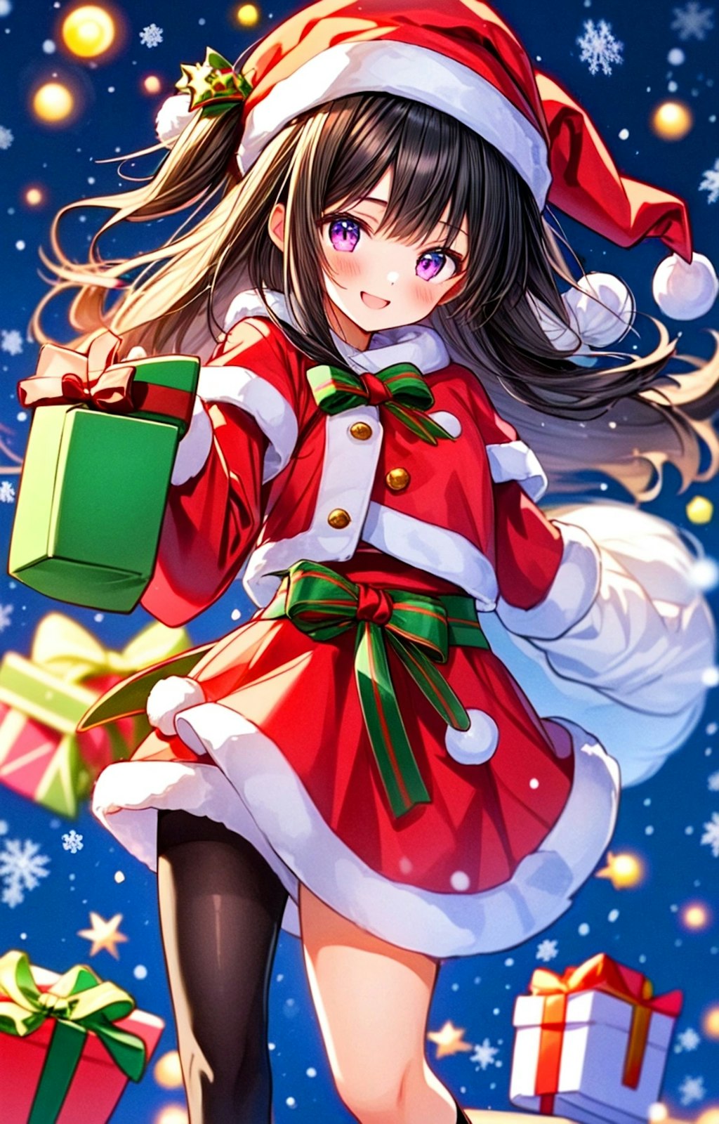 クリスマスイブの夜の、プレゼントとサンタクロースなうちの子♥その1（12枚）