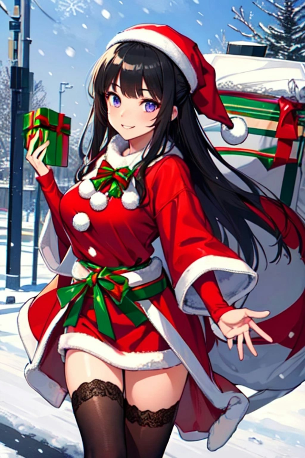 クリスマスイブの夜の、プレゼントとサンタクロースなうちの子♥その1（12枚）