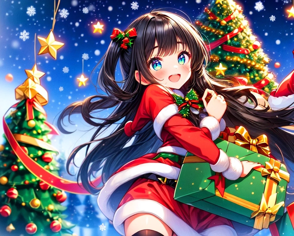 クリスマスイブの夜の、プレゼントとサンタクロースなうちの子♥その1（12枚）