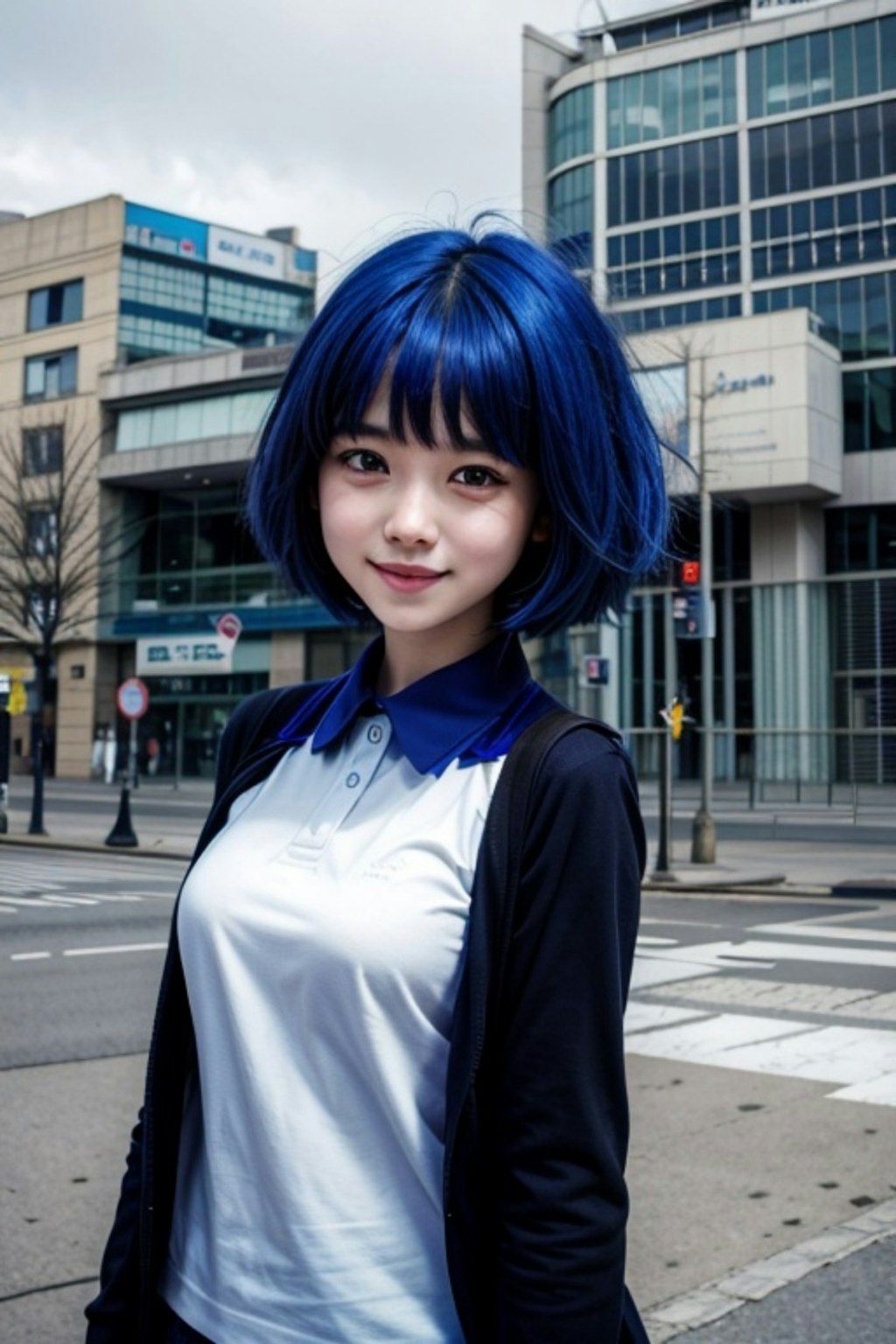 青髪の人