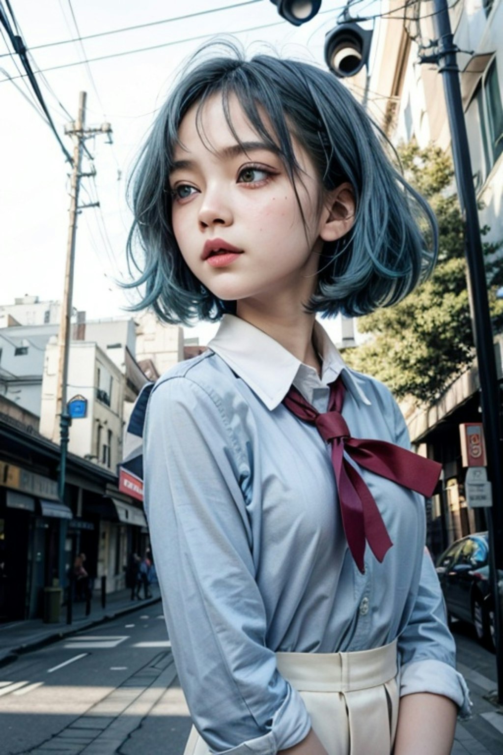 青髪の人