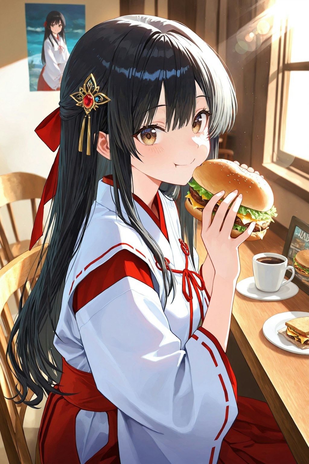 異世界神社の巫女さん（神楽さん休憩中）