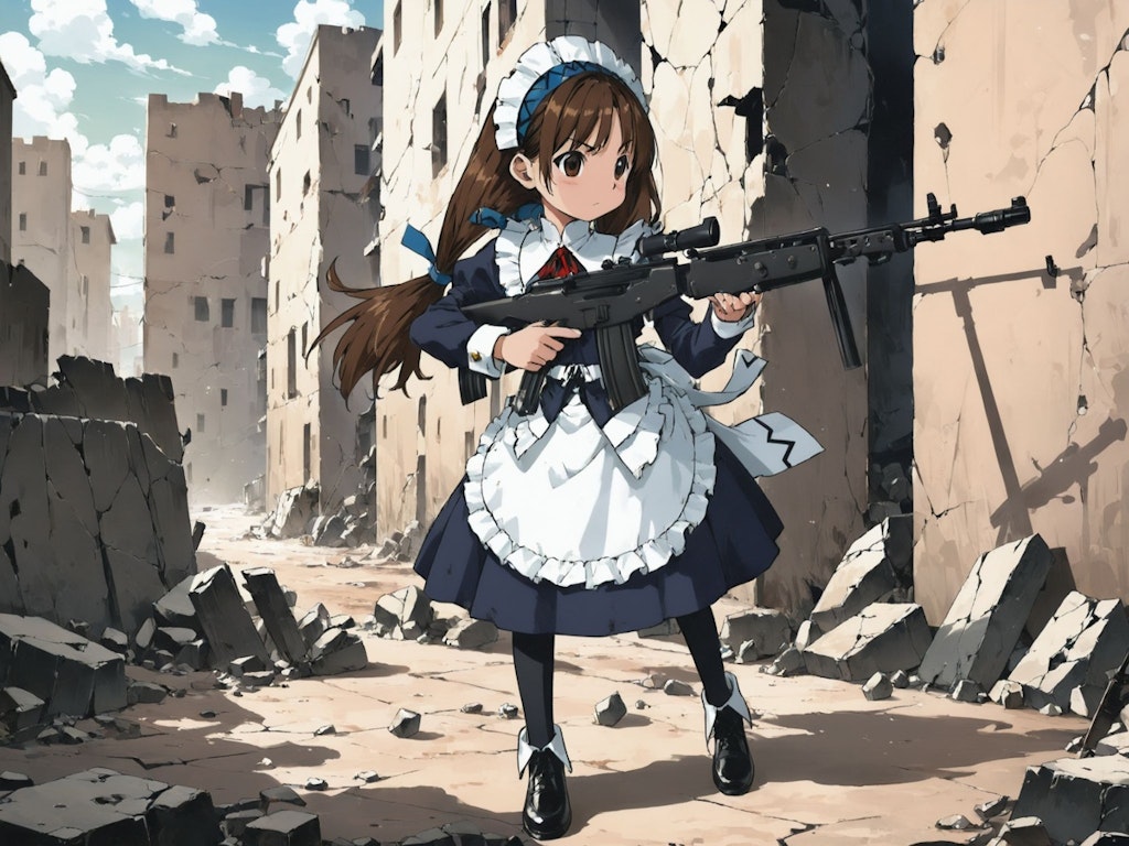 メイド服と機関銃