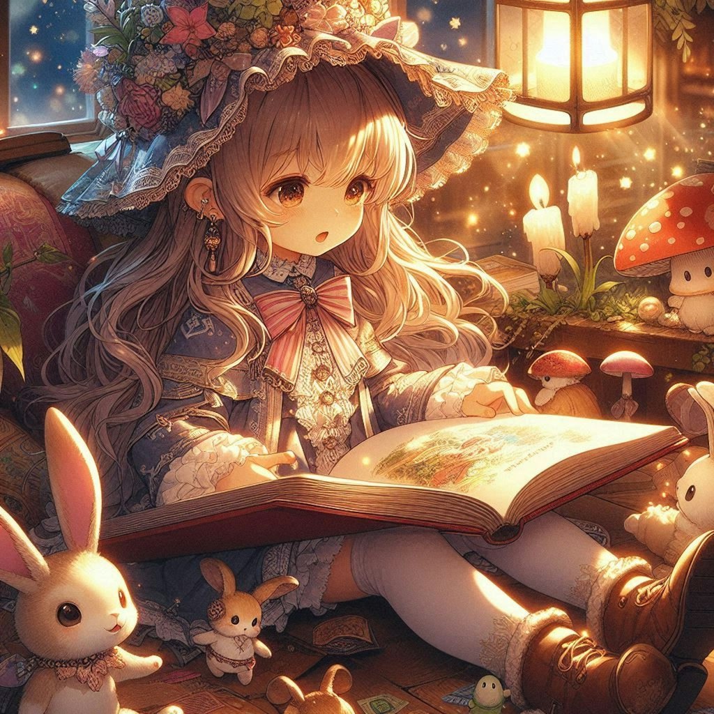 絵本を読む女の子