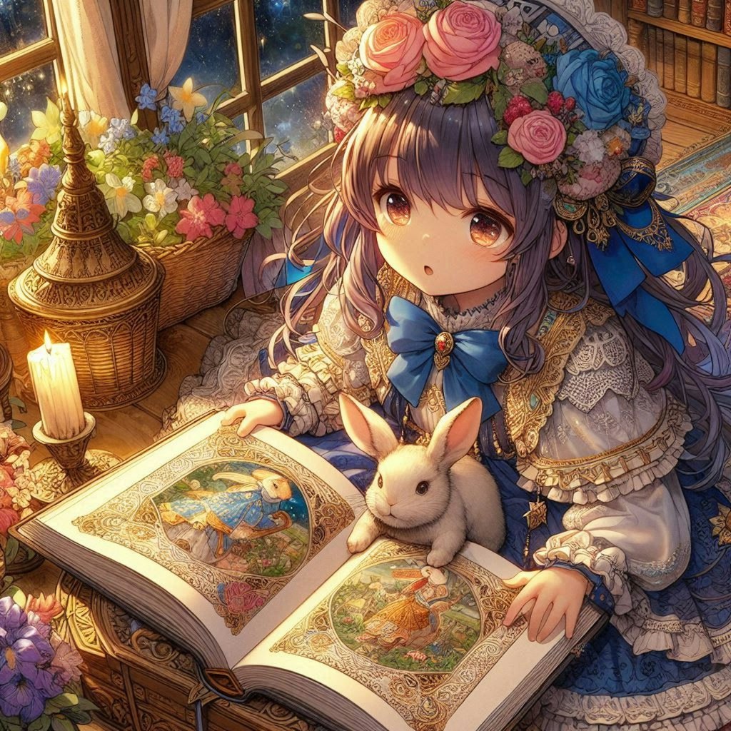 絵本を読む女の子