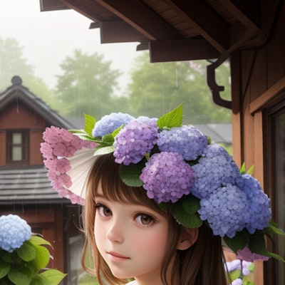 紫陽花の帽子