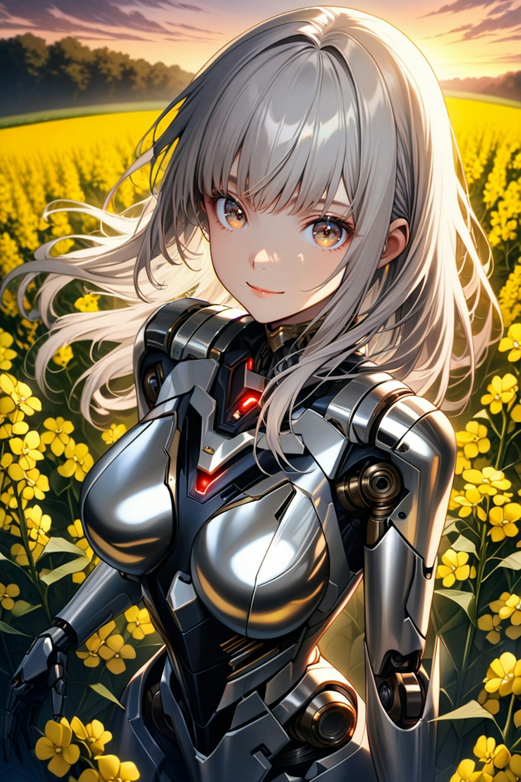 菜の花畑のメカ子2