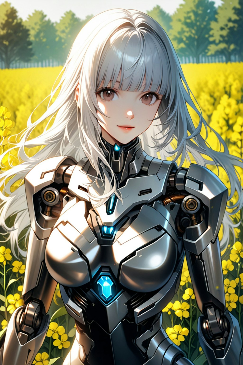 菜の花畑のメカ子2