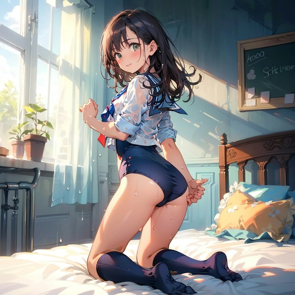 セーラー服スクール水着紺ハイソックス