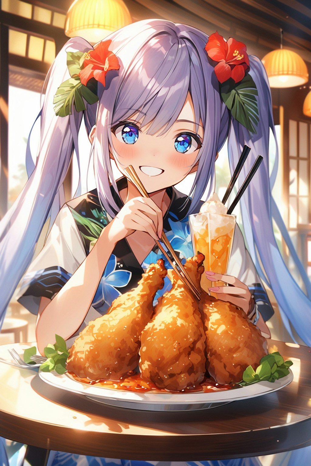 色々な味の唐揚げとうちの子+α♪