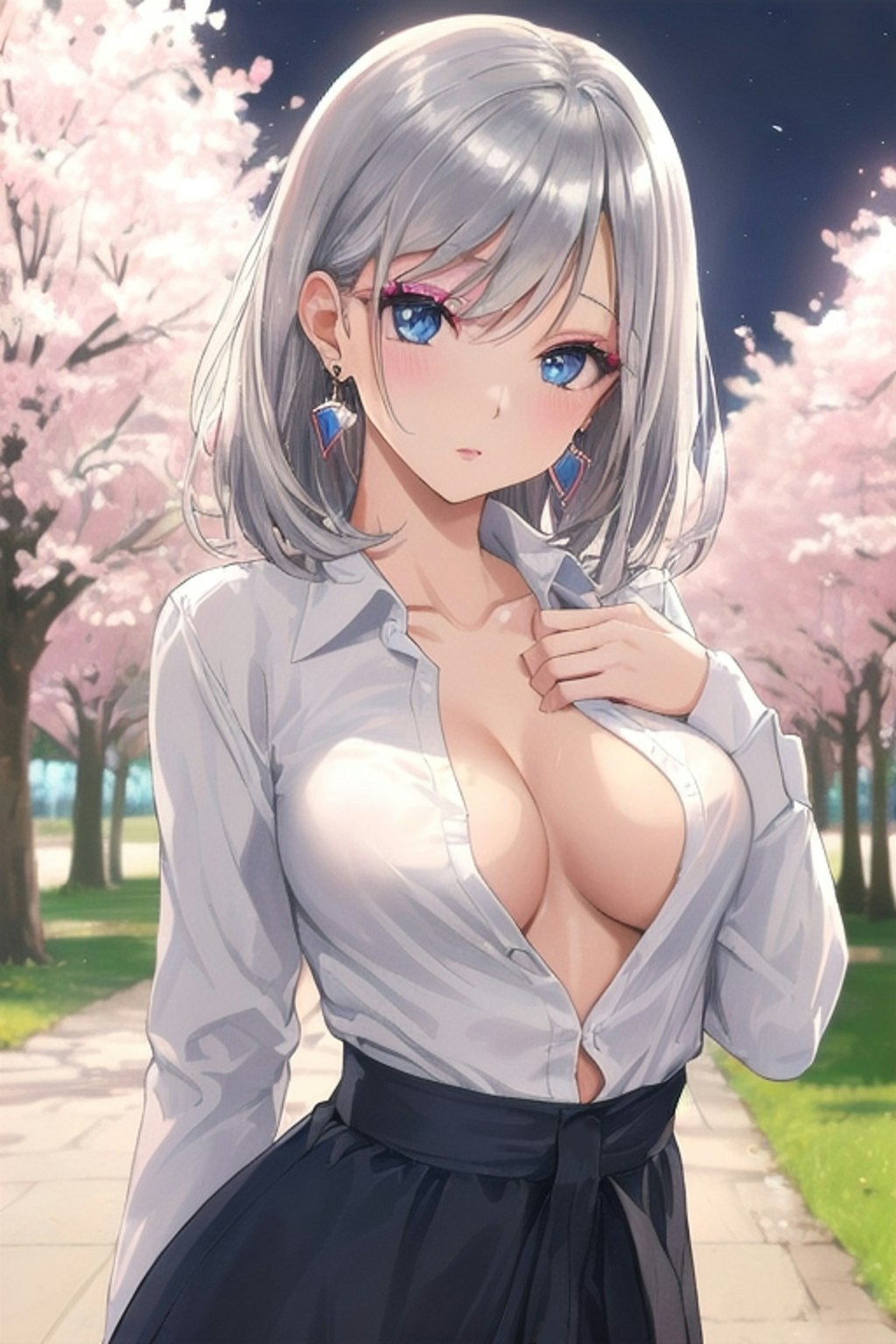 私と桜。どっちが綺麗。