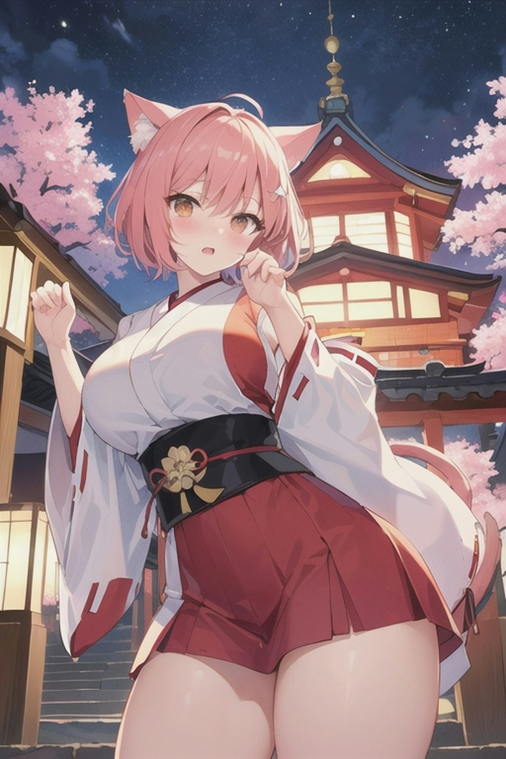 神社と猫耳巫女 徒然 乃花(つれづれ のばな)