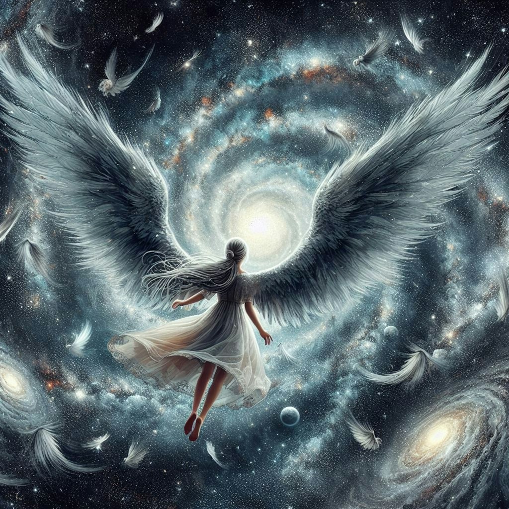 銀河を飛ぶ天使
