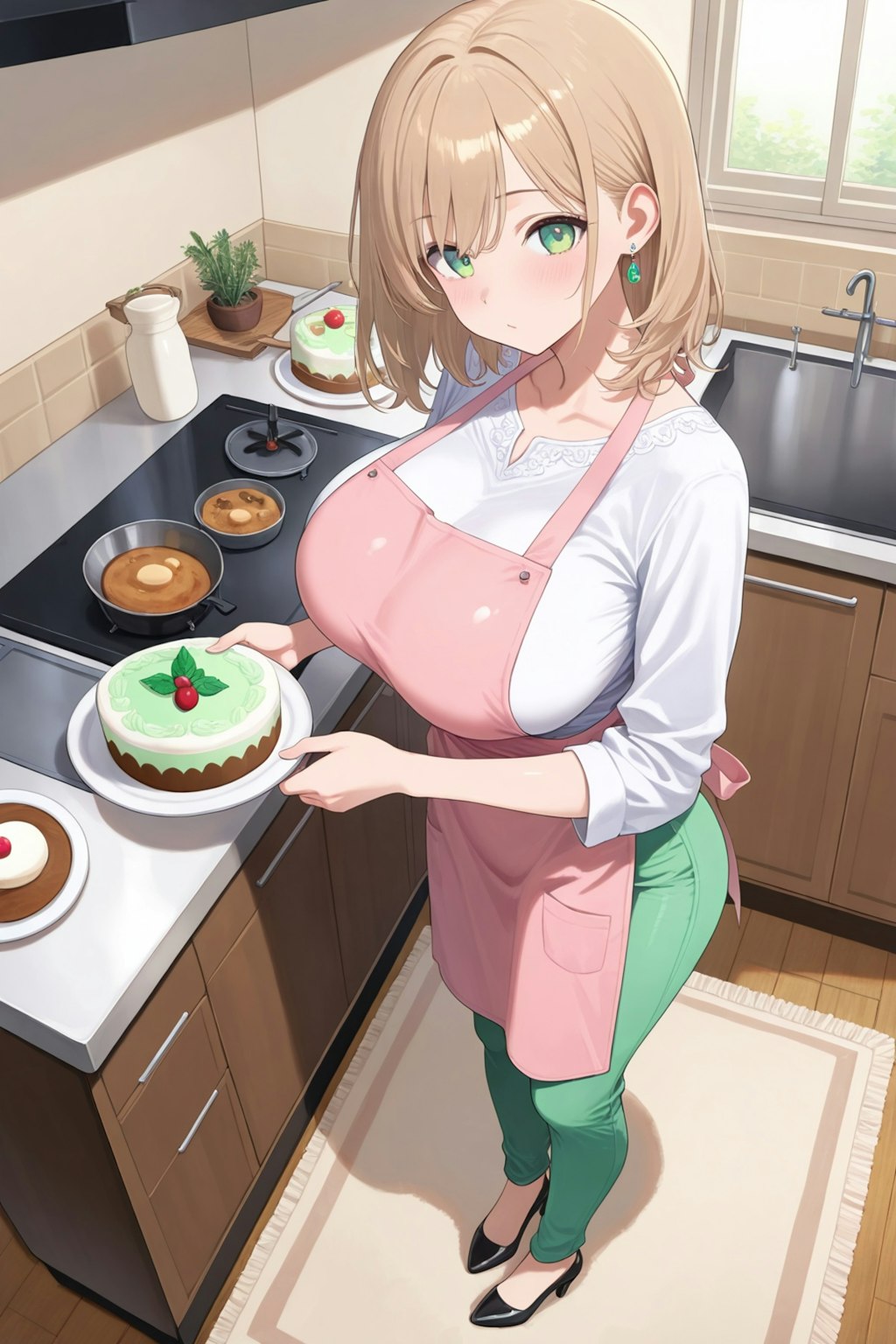 ついでにチョコミントケーキも制作