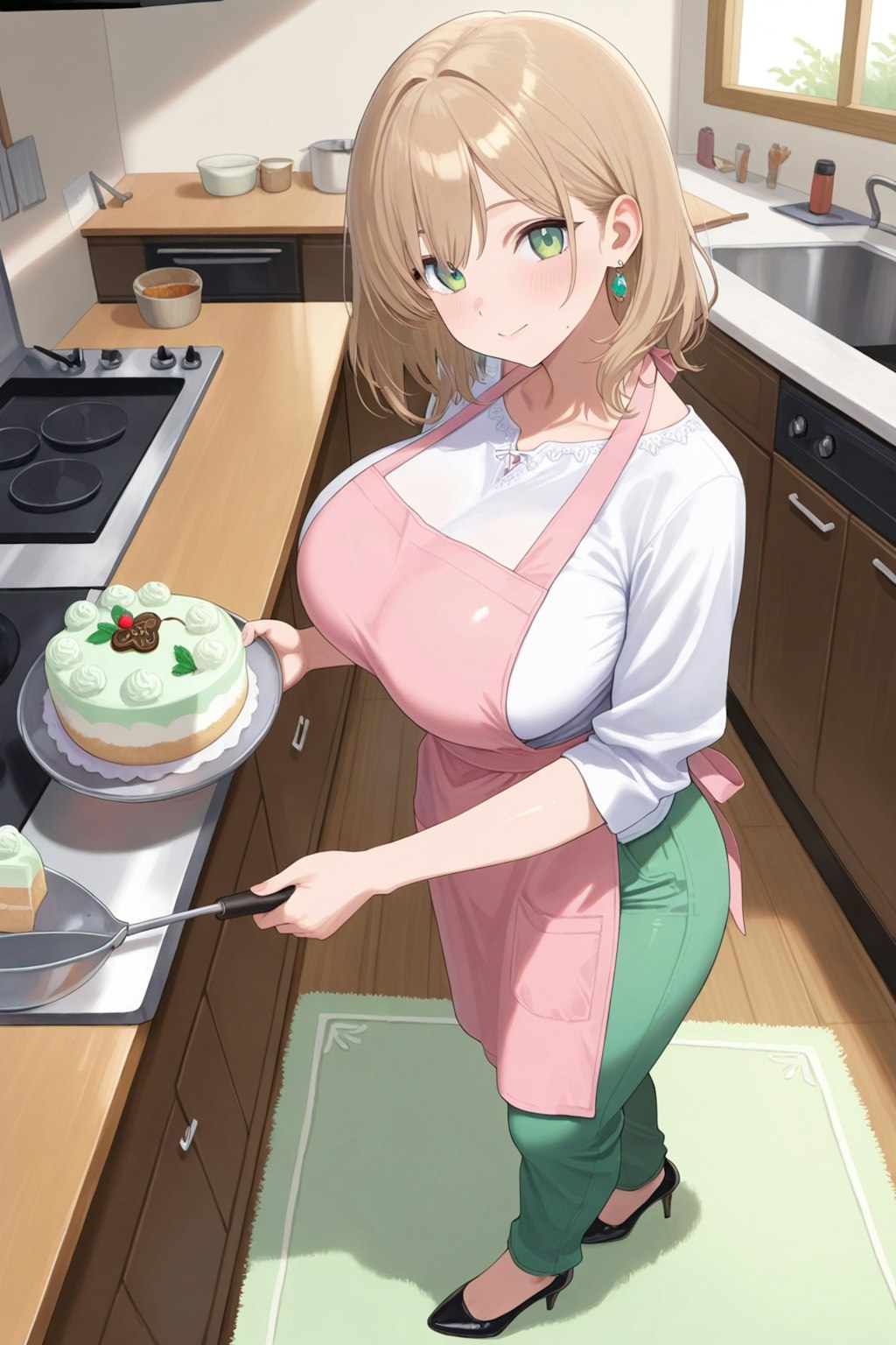 ついでにチョコミントケーキも制作