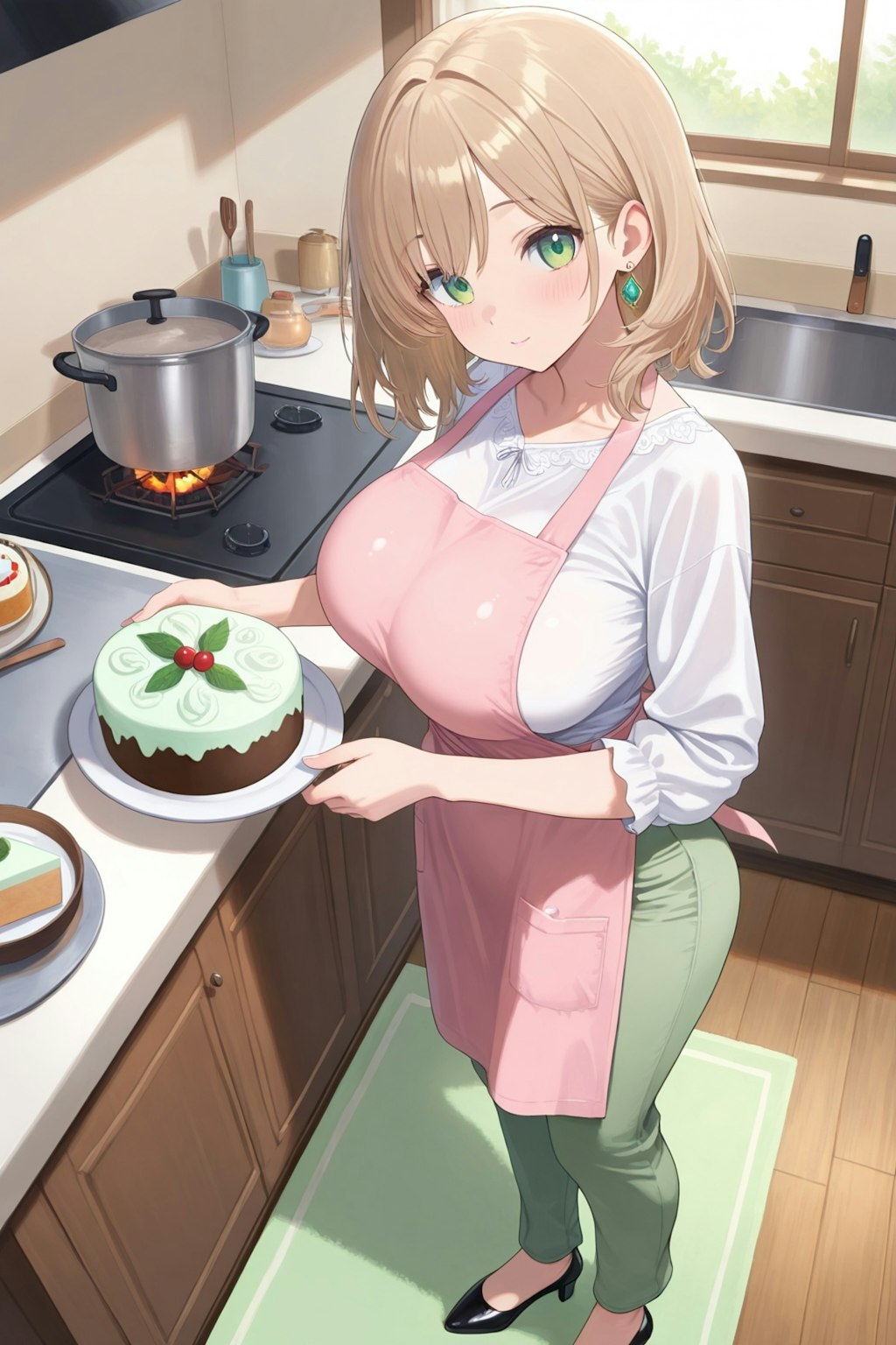 ついでにチョコミントケーキも制作