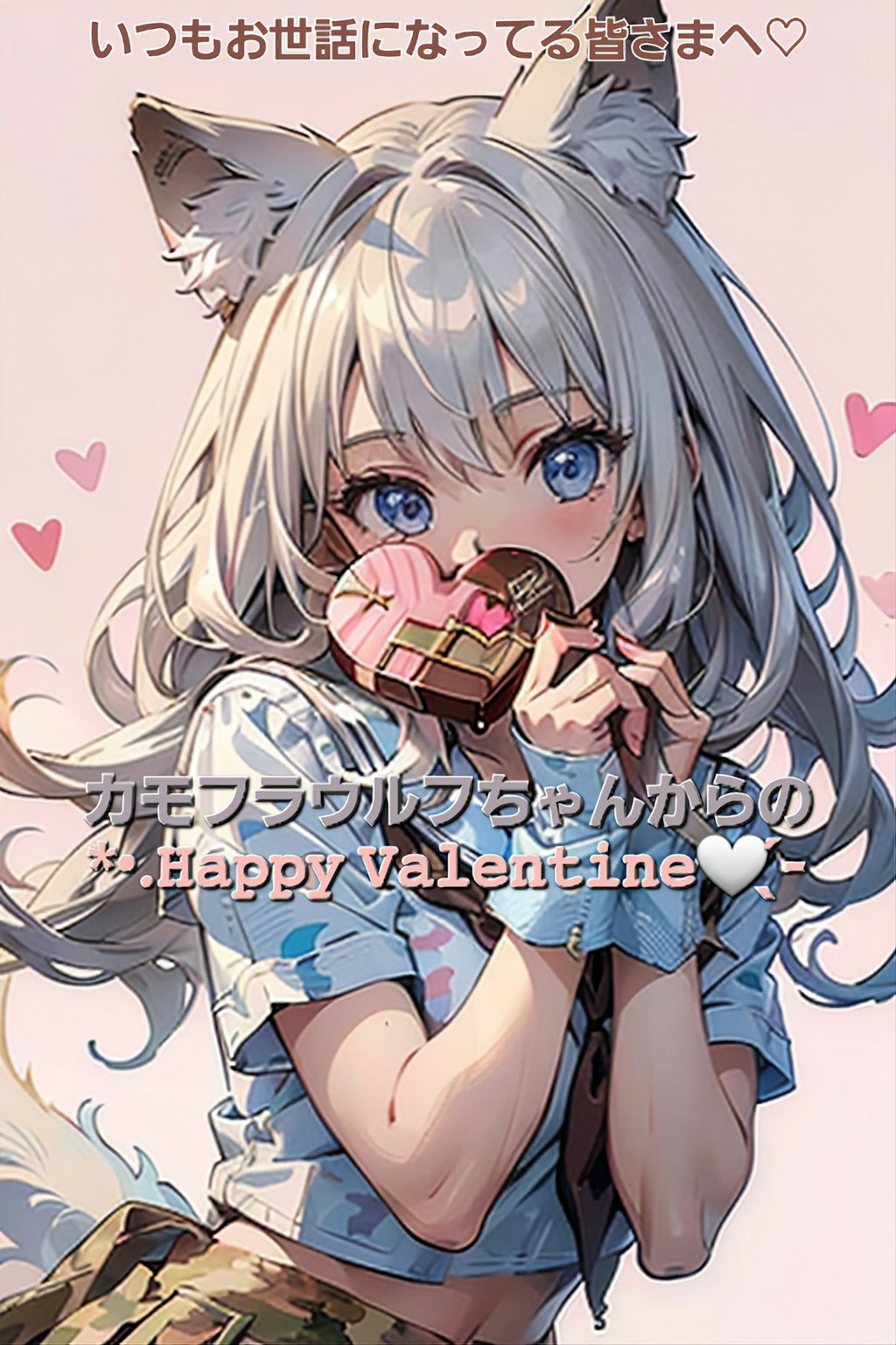 いつもお世話になってる皆さまへ💕カモフラウルフちゃんからの🫰🏻HappyValentine🍫´-