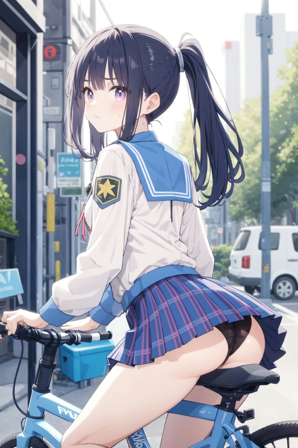 自転車パンチラ