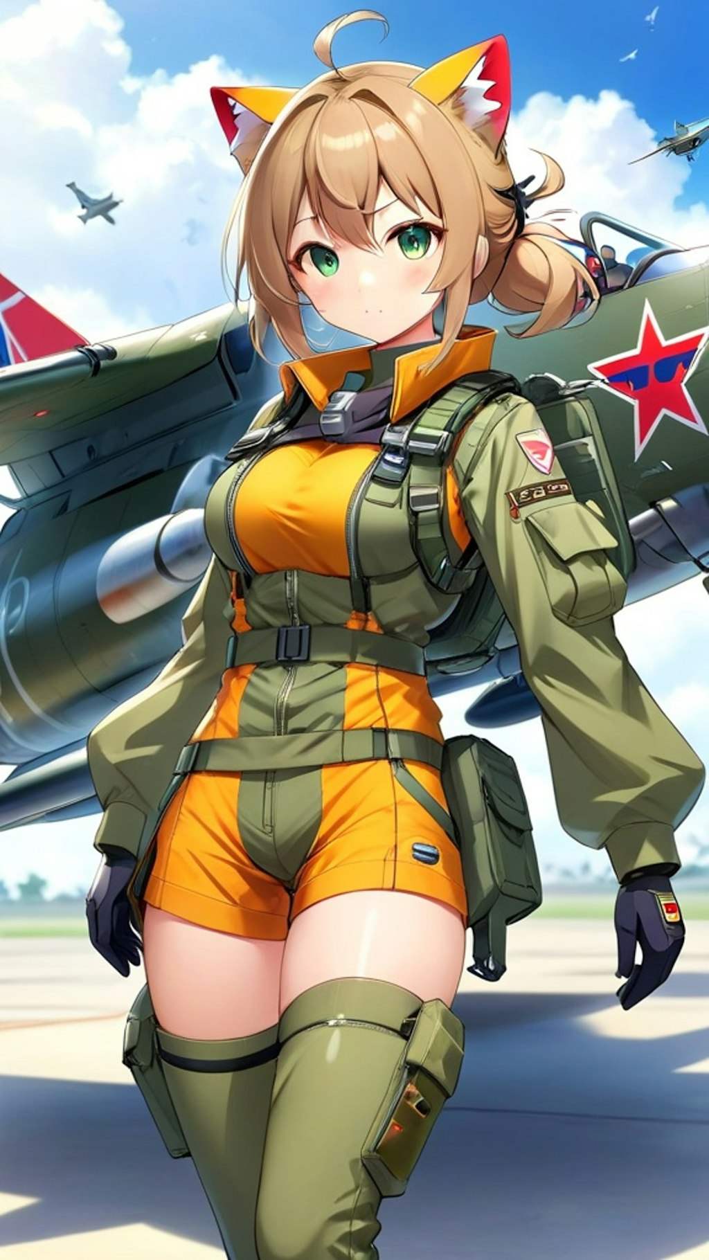 戦闘機の擬人化　ワイルドキャット