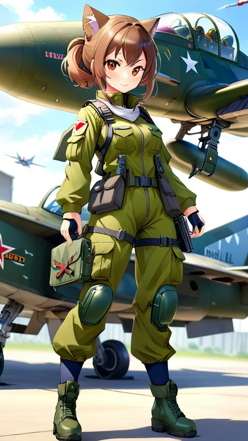 戦闘機の擬人化　ワイルドキャット