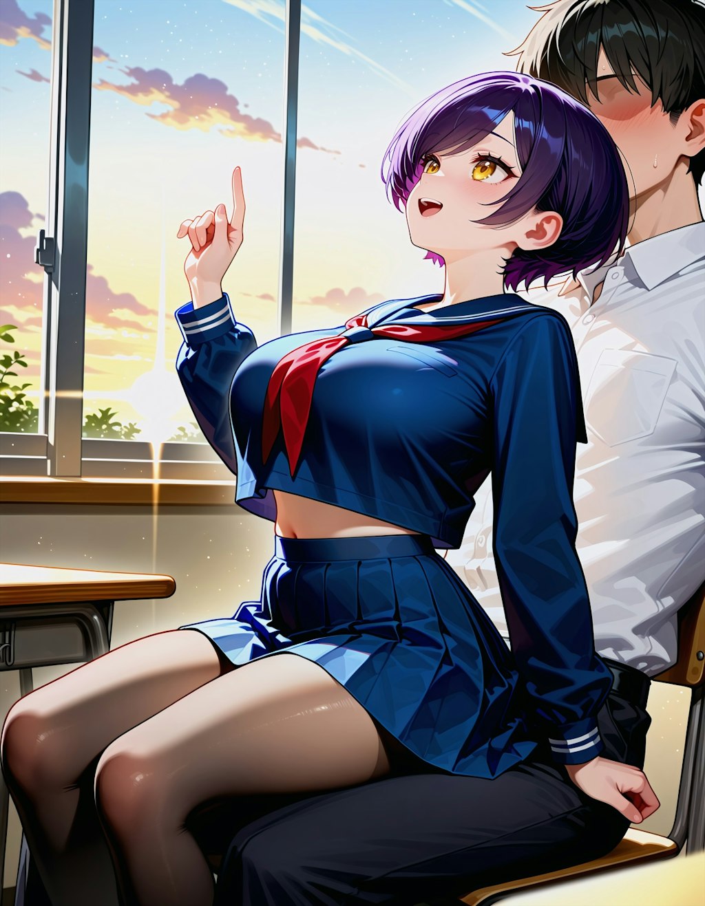 立ちバック弓なりキス