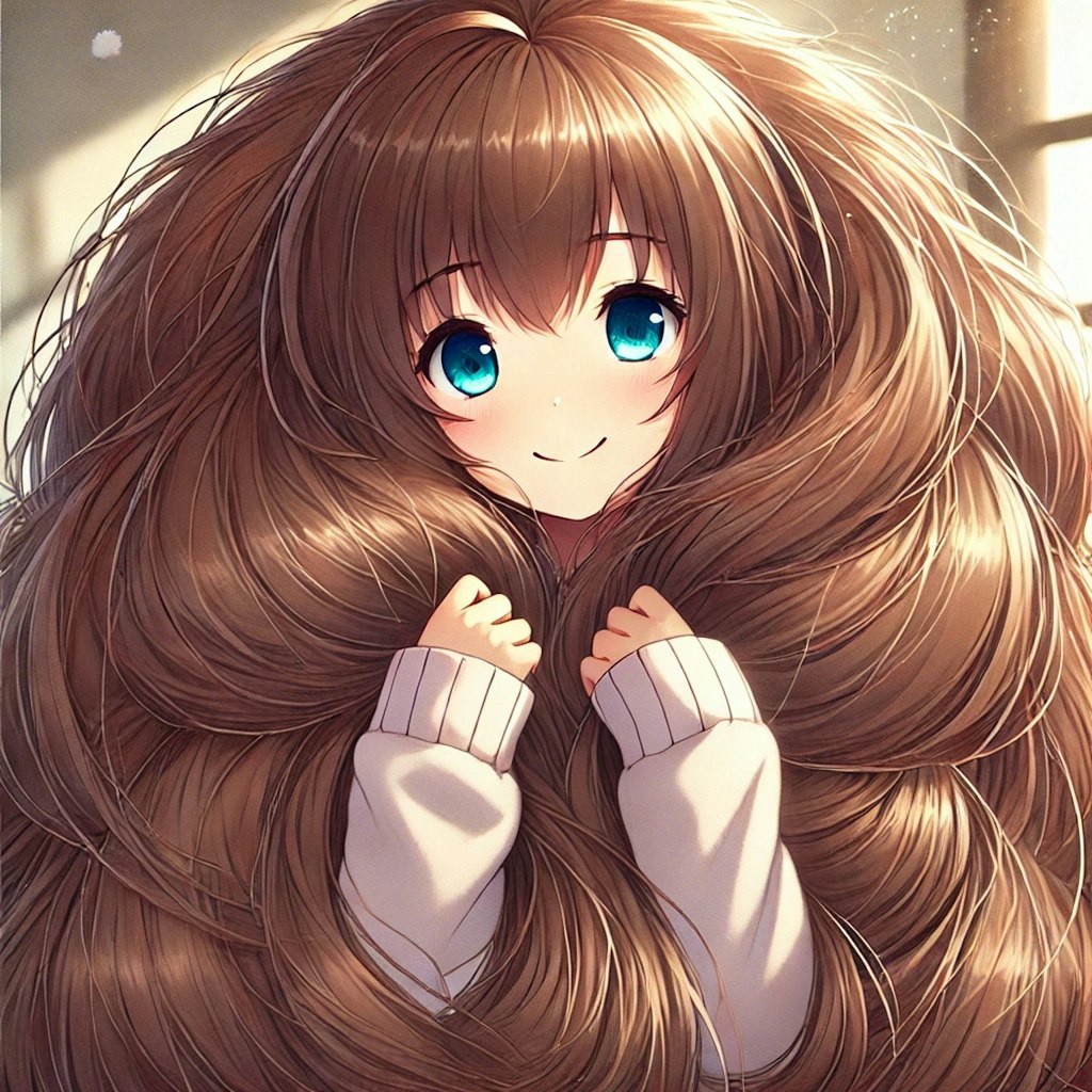 超ロングヘアの小さな女の子