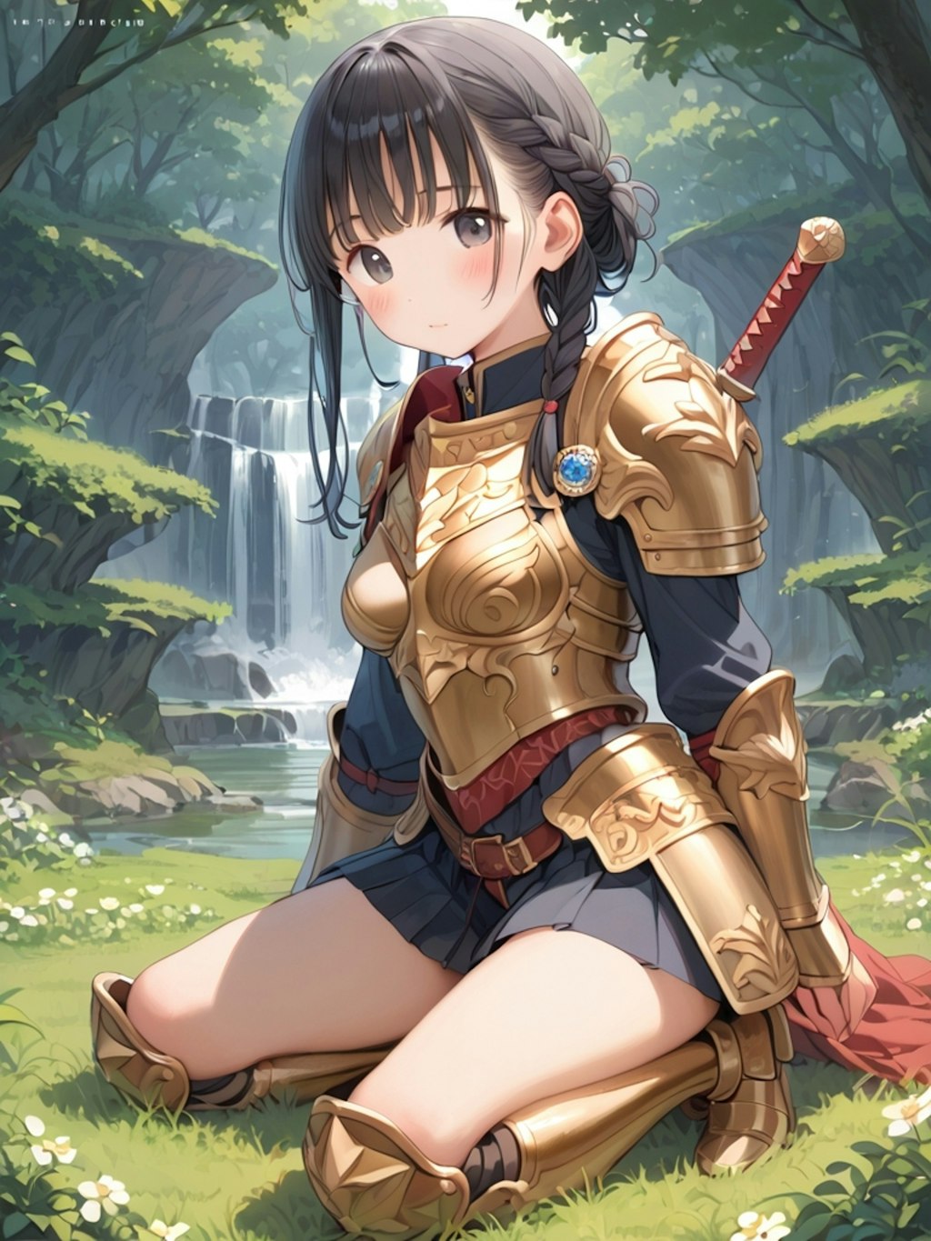 三つ編み戦士ちゃん（5枚）