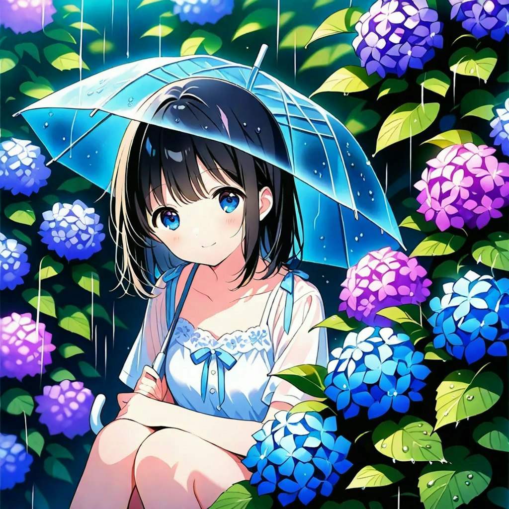 雨と紫陽花