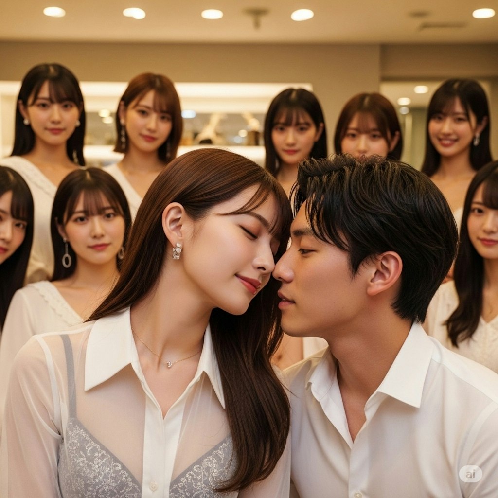 試着中に入ってくる女性たち