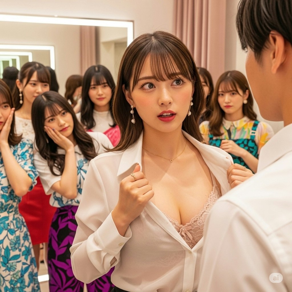試着中に入ってくる女性たち