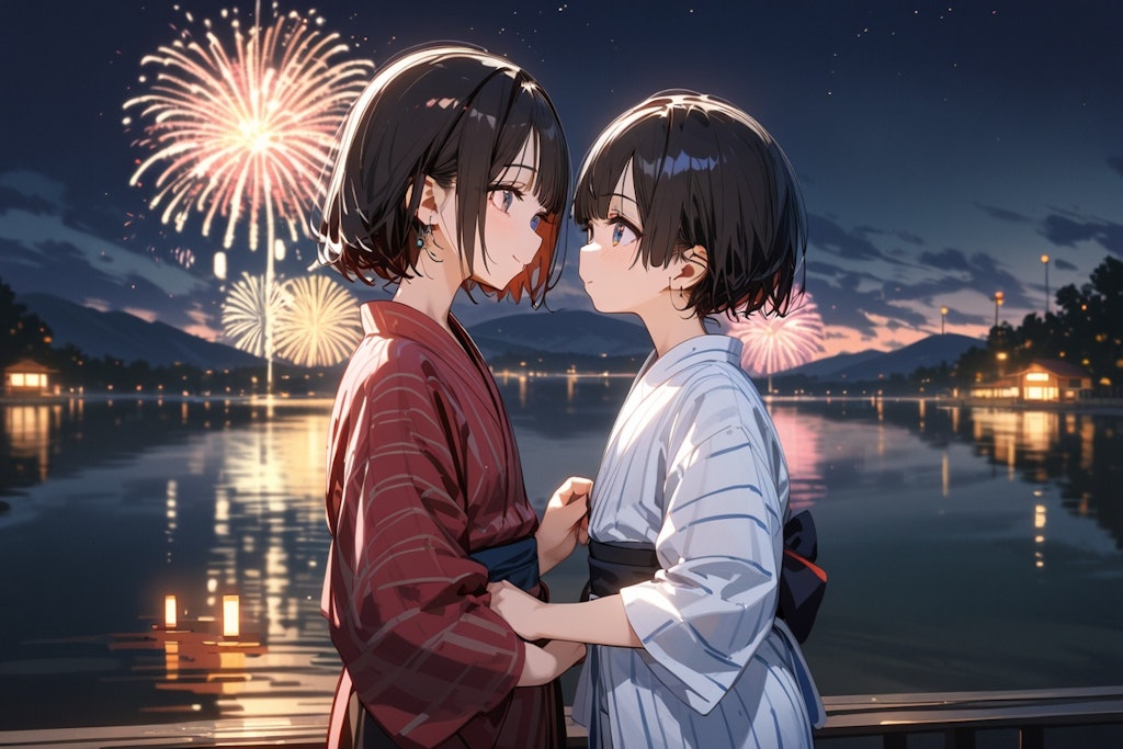 Couple at the summer festival