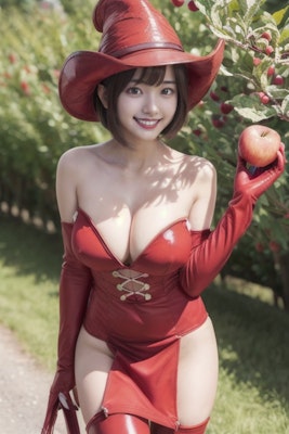 リンゴ園の看板娘