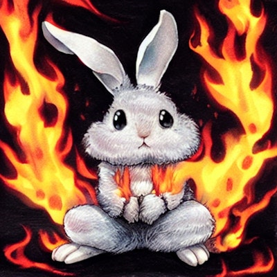 落書きシリーズ「紅の白ウサギ」