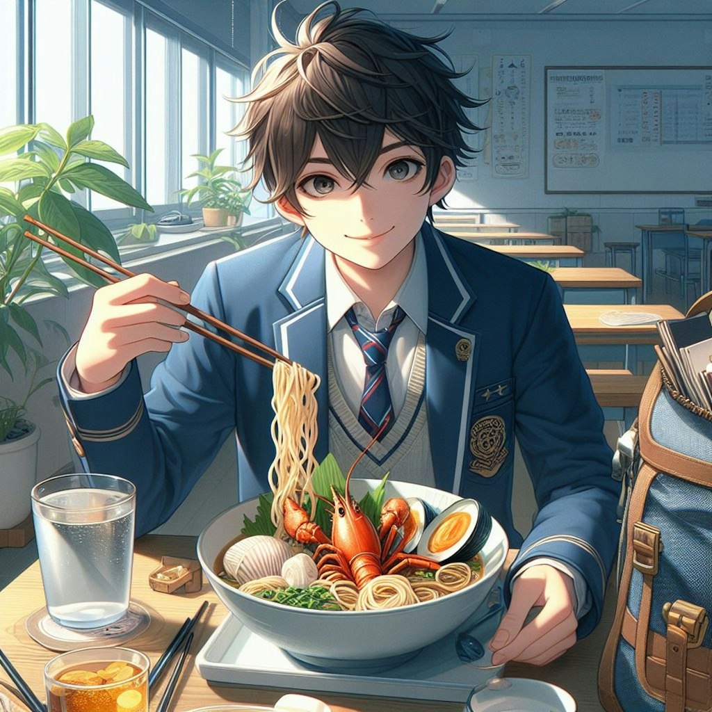 男子高校生seafood noodle