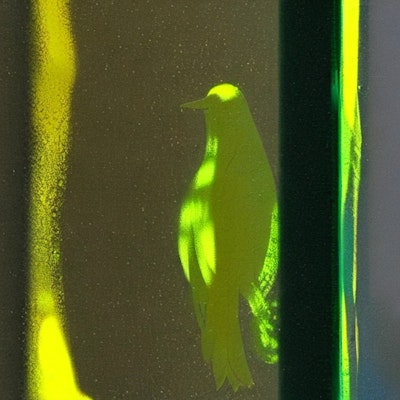 Bird on church glass