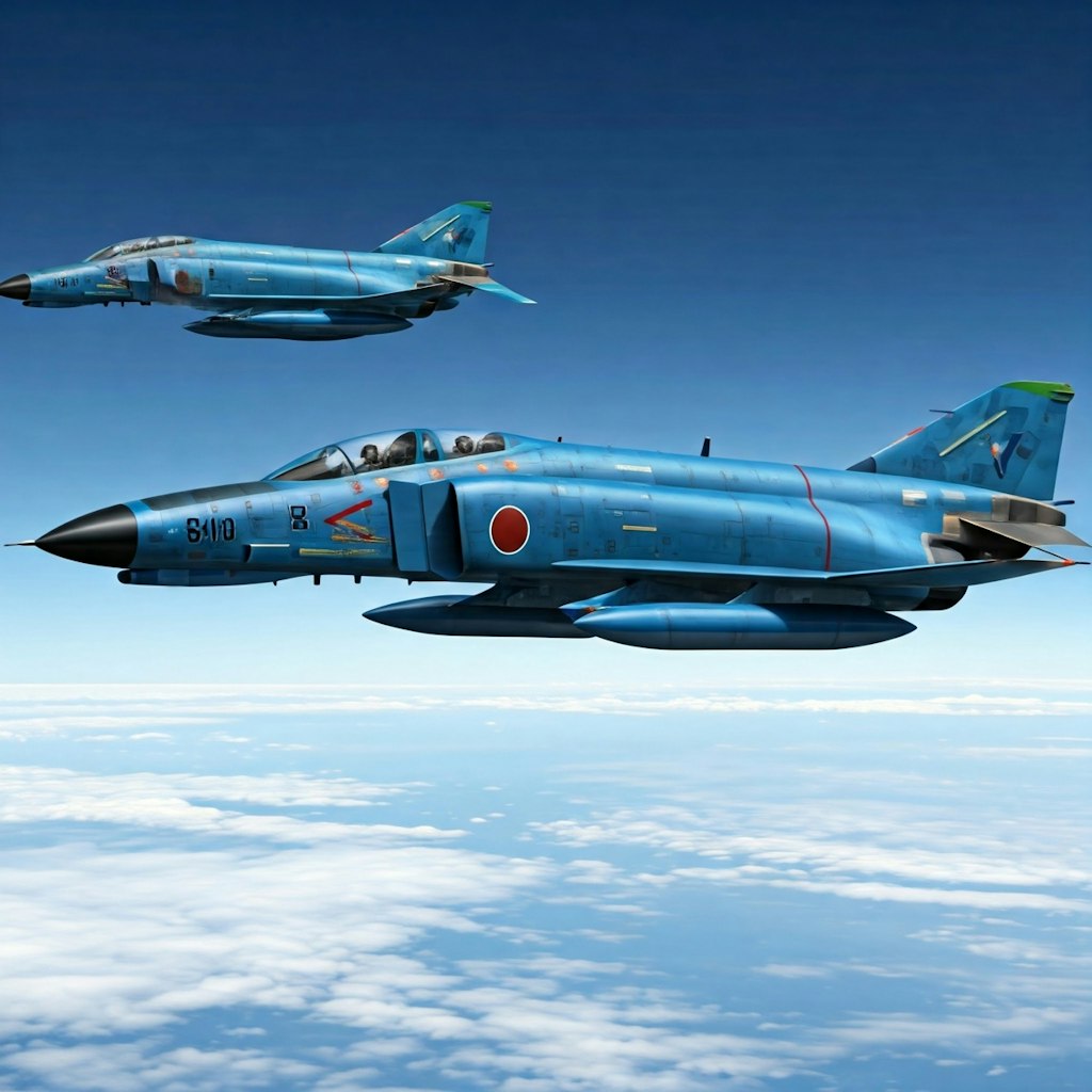 【実験的画像】航空自衛隊の「F-4EJ改ーファントムⅡ」ーGemini使用ー